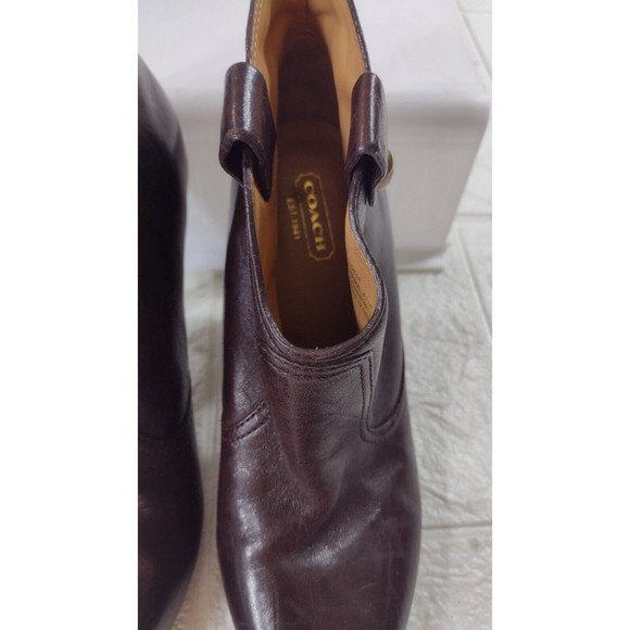 Coach Smooth Leather Heeled Booties Brown Women's Size 6.5 - Picture 5 of 13